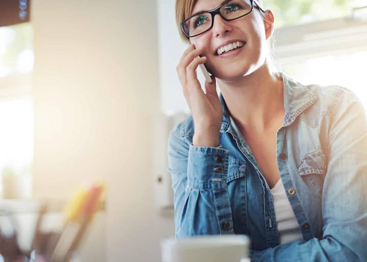 A smiling Thousand Oaks, California woman has received a local bathroom tile estimate